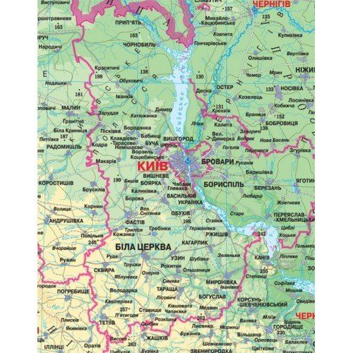 Карта України фізична 145х100 на ПЛАНКАХ 0904 фото