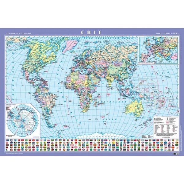 Карта Світу політична 158х108 НА ПЛАНКАХ 0907 фото