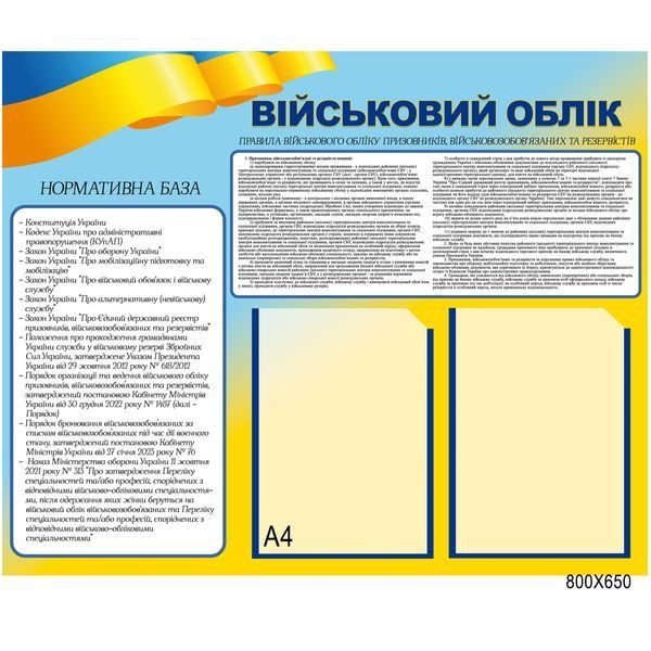 Стенд Військовий облік 100011 фото