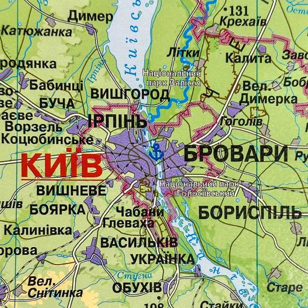 Карта Украины физическая 145х100 0905 фото